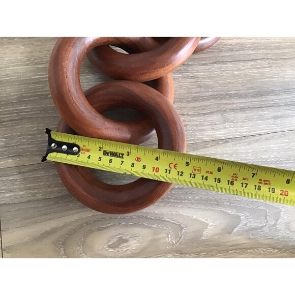 Dark Brown Linked Wooden Chain Knot, BOHO Interlocking Centrepiece Decor , NEW - Picture 6 of 6